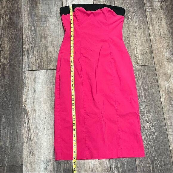 Express Stretch Strapless MIDI Dress Hot Pink and Black Size 8 - Picture 15 of 15